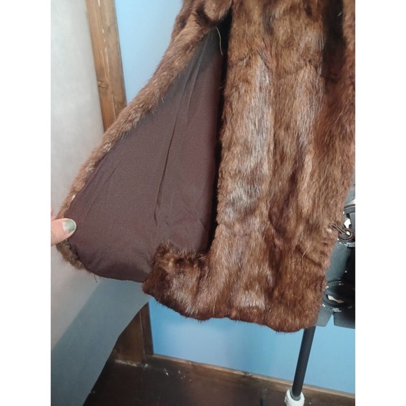 IR Fox New York Striped Fur Wrap Cape Women One Size Brown 1950 - Picture 3 of 15